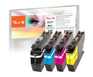 Peach Multipack avec puce, compatible avec Brother LC-3217VALP, Encre