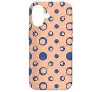 Peach Navy Blue Circles Ring Molecule Bubble Pattern Coque pour iPhone 17