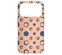 Peach Navy Blue Circles Ring Molecule Bubble Pattern Coque pour iPhone 17 Pro