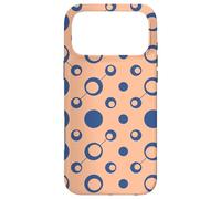 Peach Navy Blue Circles Ring Molecule Bubble Pattern Coque pour iPhone 17 Pro Max