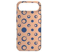 Peach Navy Blue Circles Ring Molecule Bubble Pattern Coque pour iPhone Air