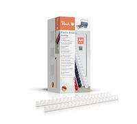 Peach PB406-30 Lot de 300 Reliures en plastique A4-6 mm - 25 feuilles - Blanc