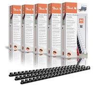 Peach PB412-02P Lot de 500 reliures en plastique Noir Format A4 12 mm