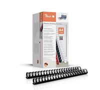 Peach PB428-02 Lot de 50 Peignes de reliure plastique Noir 28 mm 270 feuilles A4