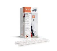 Peach Baguettes Plastique à Anneaux 16 mm, pour 145 Feuilles A4, Blancs, Pack de 100 - PB416-01