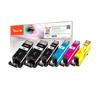 Peach PI100-249 cartouche d'encre 6 pièce(s) Compatible Noir, Cyan, Magenta, Photo noire, Jaune