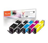 Peach PI100-356 cartouche d'encre 5 pièce(s) Compatible Rendement standard Noir, Cyan, Magenta, Jaune