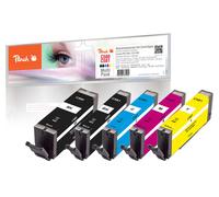 Peach PI100-356 - Compatible - Noir - Cyan - Magenta - Jaune - Canon - Multipack - Pixma TR 7500 Series Pixma TR 7520 Pixma TR 7550 Pixma TR 8500 Series Pixma TR 8520 Pixma TR 8550... - 5 pièce(s)