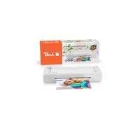Peach Plastifieuse 3 en 1 A4 - Plug & Play - Sans temps de préchauffage - Avec tondeuse et pochettes de plastification - Convient pour tous les films courants jusqu'à 250 microns PBP351A