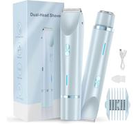 Peach Please 3.0 Shaver, 2 in 1 Women's Body Shaver, Electric Bikini Trimmer for Women, Wet & Dry Use Body Hair Trimmer Hair Remover for Bikini Underarm Leg Arm Body Face (Bleu)