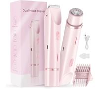 Peach Please 3.0 Shaver, 2 in 1 Women's Body Shaver, Electric Bikini Trimmer for Women, Wet & Dry Use Body Hair Trimmer Hair Remover for Bikini Underarm Leg Arm Body Face (Rose)