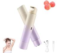 Peach Please Dual Head Electric Razor, 2025 New Peach Please 3.0 Dual Head Shaver, Wet/Dry Womens Electric Shaver for Legs, Painless Hair Removal for Face, Body(2 Pcs Gradient Purple)