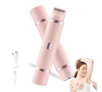 Peach Please Razor, Peach Please 3.0 Dual Head Shaver, 2 in 1 Wet & Dry Waterproof Electric Bikini Trimmer, Painless Hair Removal, for Pubic Hair, Legs, Underarms & Face (Pink)