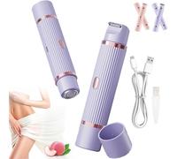 Peach Please Razor, Peach Please 3.0 Dual Head Shaver for Women, 2 in 1 Electric Bikini Trimmer for Women, Wet & Dry Waterproof Shaver for Bikini, Legs, Underarms & Body Hair Removal (Purple)