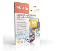 Peach Pochettes de plastification A4-125 microns - 100 pochettes - Dos autocollant - Convient pour les images ou panneaux selfmade etc. - Compatible avec les plastifieuses de toutes les marques -