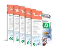 Peach PP580-51 Lot de 500 pochettes de plastification A3 2 x 80 microns | Pochettes de plastification de qualité supérieure - Format A3 - Transparent - Compatible avec les appareils de tous les