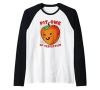 Peach Pun Perfection Funny Fruit Lover Humour Manche Raglan