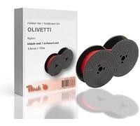 Peach Ruban encreur de rechange Olivetti, noir/rouge, nylon, 13 mm/10 m, taille 1