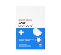 Peach Slices - Lot de 30 patchs hydrocolloïdes à boutons pour le visage - Absorbe les impuretés, protège la cueillette et favorise la guérison - 3 tailles (7, 10 et 12 mm) - Végétalien, sans cruauté