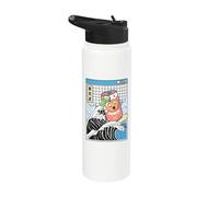 Peach Soda Surfing Great Wave Kawaii Vaporwave Anime Stainless Steel Insulated Water Bottle