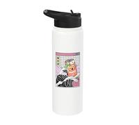 Peach Soda Surfing Great Wave Kawaii Vaporwave Anime Stainless Steel Insulated Water Bottle
