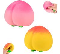 Peach Squishy,pêche Squishy, Jouet Anti-Stress en PU Souple, À Montée Lente Et Odeur Douce, Anti-Stress Portable pour Enfants Et Adultes(B)
