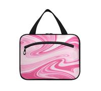 Peach Waves Trousse de maquillage à suspendre pour femme avec crochet, sac essentiel de designer avec compartiments pour voyage, maquillage, voyage estuche para brochas maquillaje, Peach Waves, M