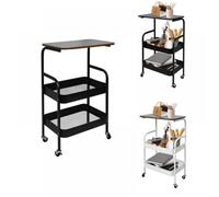 PEACHES Chariot portable multifonction solide durable peu encombrant déplacement facile rangement domestique Noir 43*30*77cm