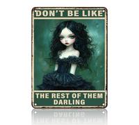 PEACHGARDEN Plaque gothique en métal « You Don't Deserve Me at My Best » - Décoration murale vintage pour maison, porte, jardin, bars, restaurants, bureau - 30,5 x 40,6 cm