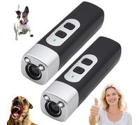Peachloft Dog Barking, Peachloft Anti-Bark Behavior Correction & Dog Bark Deterrent Device, Rechargeable Bark Control with HD Display & LED Flashlight, Indoor Outdoor Use (Black*2Pcs)