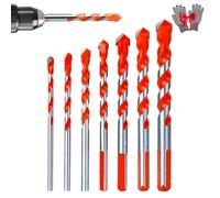 Peachloft Drill Bits Multifunctional Set, Peachloft Driver Bits, 2025 New Carbide Drill Bit Set, U Type Slot Design, for Glass, Tile, Brick, Cement Concrete Plastic Wood (3+4+5+6+8+10+12mm)