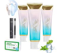 Peachloft Teeth Whitening Toothpaste,elovelle Toothpaste Niacinamide,Natural Gentle Care Deep Fresh Breath,Remove Stain,Gentle Formula for Sensitive Gums,For Healthier, Whiter Teeth (3)