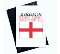 Peachy Antics AP113 Carte de fête de la Saint-Georges 23 avril pour lui et elle Drapeau de l'Angleterre Carte de célébration pour tout le monde