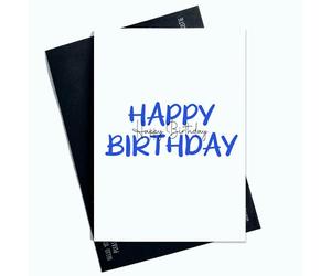 Peachy Antics AP43 Carte d'anniversaire au design moderne et esthétique pour lui pour elle, carte d'anniversaire avec lettrage bleu, carte d'anniversaire pour papa pour frère