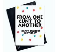 Peachy Antics Carte d'anniversaire amusante pour lui et pour elle de One C*nt à un autre Happy F*cking Carte d'anniversaire blague d'anniversaire Format A5 SP184