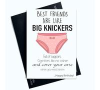 Peachy Antics Carte d'anniversaire amusante pour meilleur ami, meilleurs amis sont comme de grandes culottes pleines de soutien, carte d'anniversaire amusante pour ami, pour meilleure amie AP142