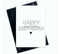 Peachy Antics Carte d'anniversaire au design moderne et esthétique pour lui et pour elle, carte d'anniversaire cœur noir AP42