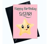 Peachy Antics - Carte d'anniversaire « Happy Birthday To My Sistar For Sister On Her » pour son membre de la famille SP174
