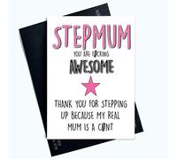 Peachy Antics Carte d'anniversaire pour belle-mère « Real Mum is A C*nt Joke » PC986