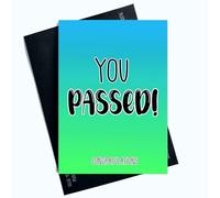 Peachy Antics Carte de félicitations amusante avec inscription « You Passed Driving Test Cards Warning New Driver » Carte de félicitations pour homme et femme Bleu et vert SP83