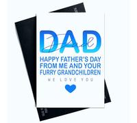 Peachy Antics Carte de fête des pères Happy Father's Day From Me And Your Furry Grandchild We Love You Carte mignonne de Grandchildren And The Dog Dad AP169