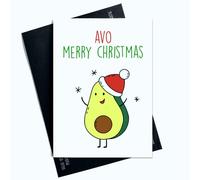 Peachy Antics Carte de Noël avocat - Avo Merry Christmas Carte de Noël amusante pour tout le monde SP139