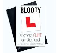Peachy Antics Cartes de test de conduite amusantes avec réussite Well Done Congratulations C*nt On The Road AP133