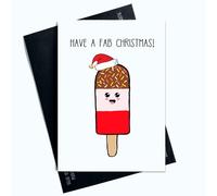 Peachy Antics Festive and Fab: Carte humoristique avec inscription en anglais « Have a Fab Christmas » - Parfait pour lui ou elle, petit ami ou toute personne - Carte humoristique SP142