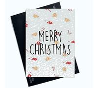 Peachy Antics Festive Winter Wonderland Carte de Noël - Bonbon d'orge et bonbon pour hommes en pain d'épices - Parfait pour répandre chaleur et joie pendant la saison des fêtes SP121