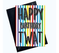 Peachy Antics PC1016 Carte d'anniversaire humoristique et grossière Inscription Happy Birthday Twat Boyfriend