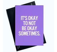 Peachy Antics SP108 Carte de vœux avec citation inspirante « It's Okay To Not Be Okay Sometimes » Violet