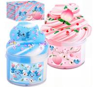 Peachybbies Slime et Axolotl Nuage Slimes, breloques bicolores, super douces et non collantes, jouet anti-stress, cadeaux d'anniversaire pour filles.