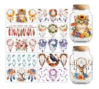 Peacoblue 10 Feuilles Transferts UV DTF Tasse, Attrape-Rêves avec Animal