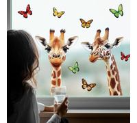 Peacoblue 120x30cm Grande Autocollant De Fenêtre Anti-Collision Pour Oiseaux Pour Vitres Girafe Rigolote Qui Fait Son Apparition, 1 Pièce Autocollant De Fenêtre Pour Vitres, Anti-Collision Fenêtres